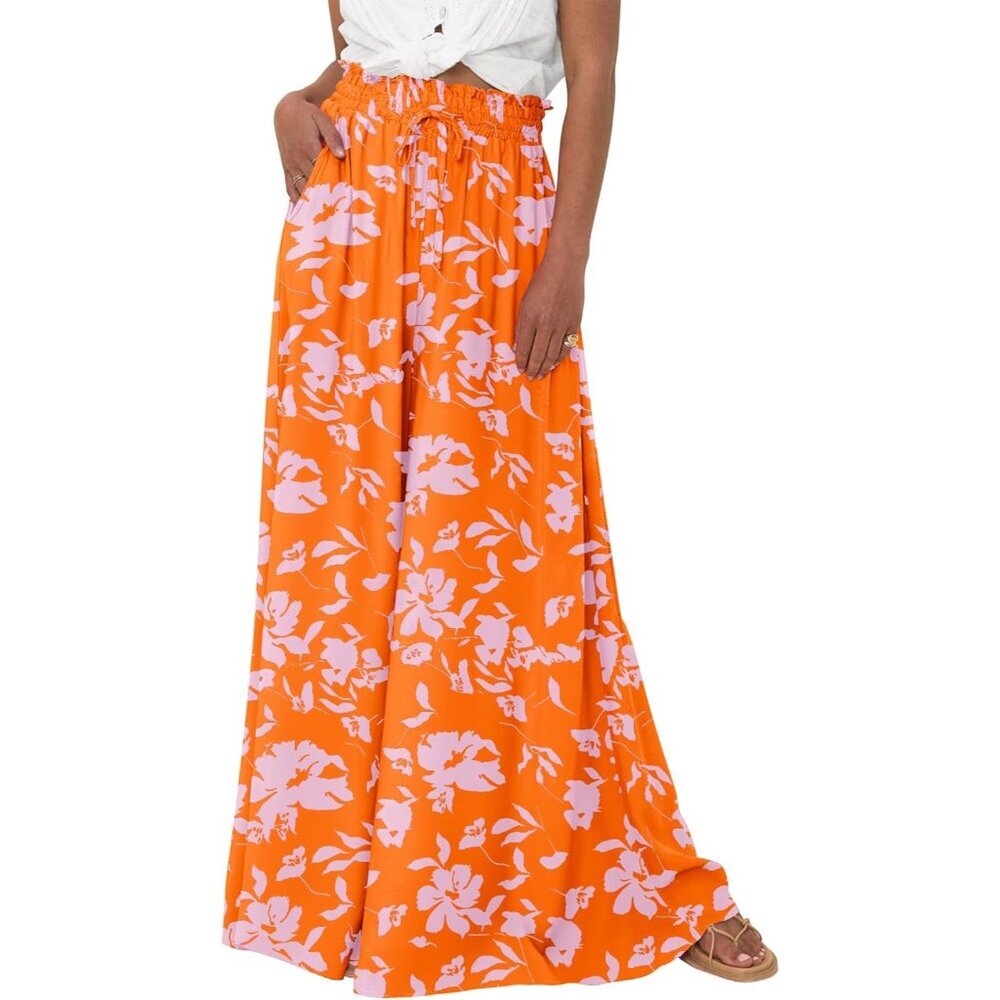 Flowy High Waist Palazzo Pants for Women - Perfect for Summer Beach Vacations